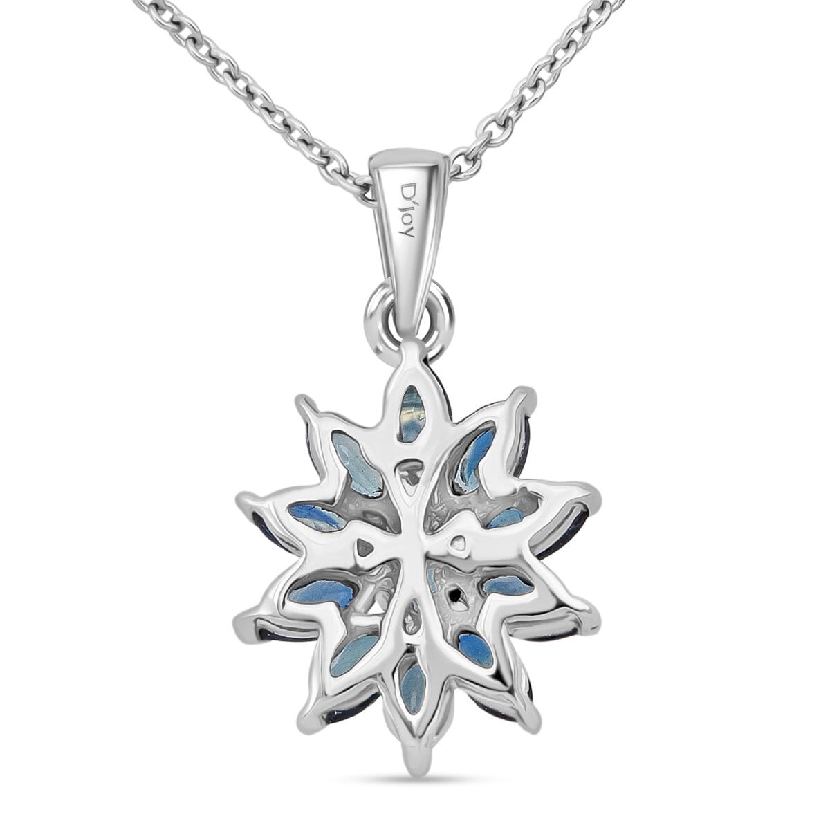 D'Joy Australian Sapphire 1.15 ctw Pendant Necklace in Rhodium Over Sterling Silver 20 Inches image number 4
