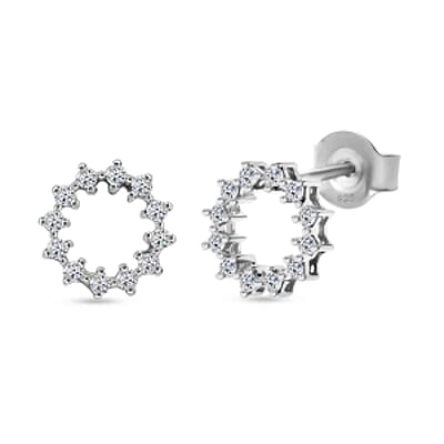 Luxuriant Lab Grown Diamond (G-H, SI) 0.75 ctw Earrings and Pendant Necklace (20 Inches) in Rhodium Over Sterling Silver