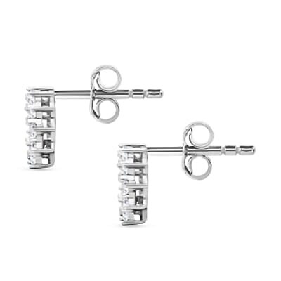 Luxuriant Lab Grown Diamond (G-H, SI) 0.75 ctw Earrings and Pendant Necklace (20 Inches) in Rhodium Over Sterling Silver