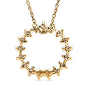 Luxuriant Lab Grown Diamond (G-H, SI) 0.75 ctw Earrings and Pendant Necklace (20 Inches) in Vermeil YG Over Sterling Silver