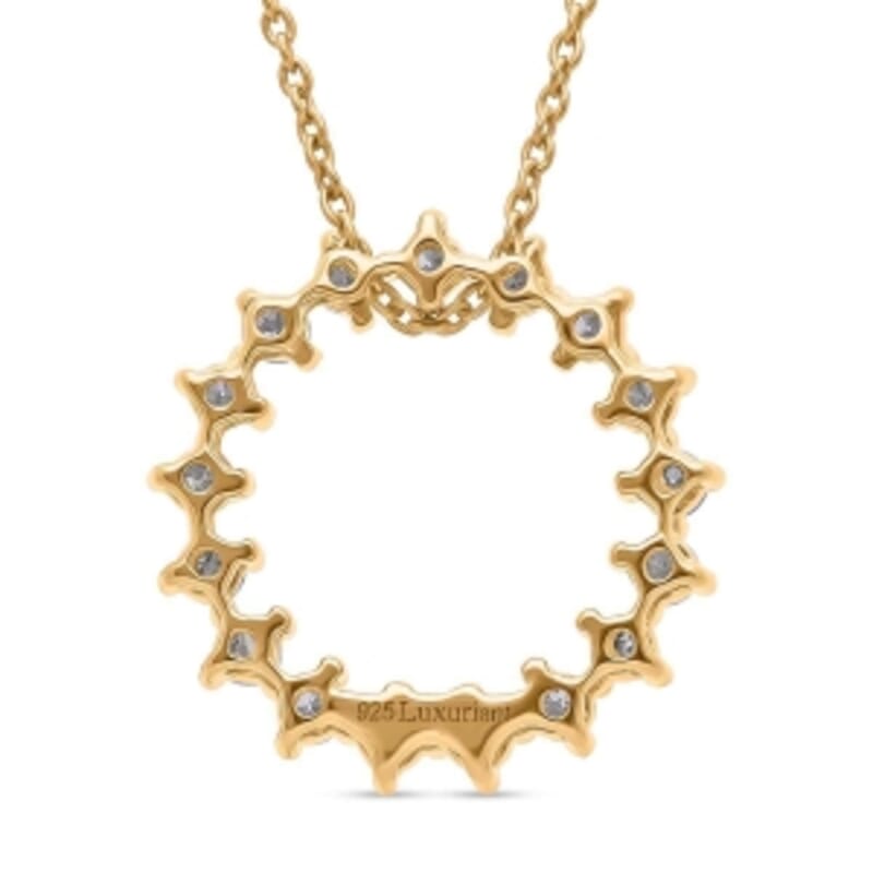 Luxuriant Lab Grown Diamond (G-H, SI) 0.75 ctw Earrings and Pendant Necklace (20 Inches) in Vermeil YG Over Sterling Silver
