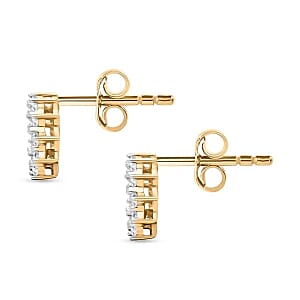 Luxuriant Lab Grown Diamond (G-H, SI) 0.75 ctw Earrings and Pendant Necklace (20 Inches) in Vermeil YG Over Sterling Silver