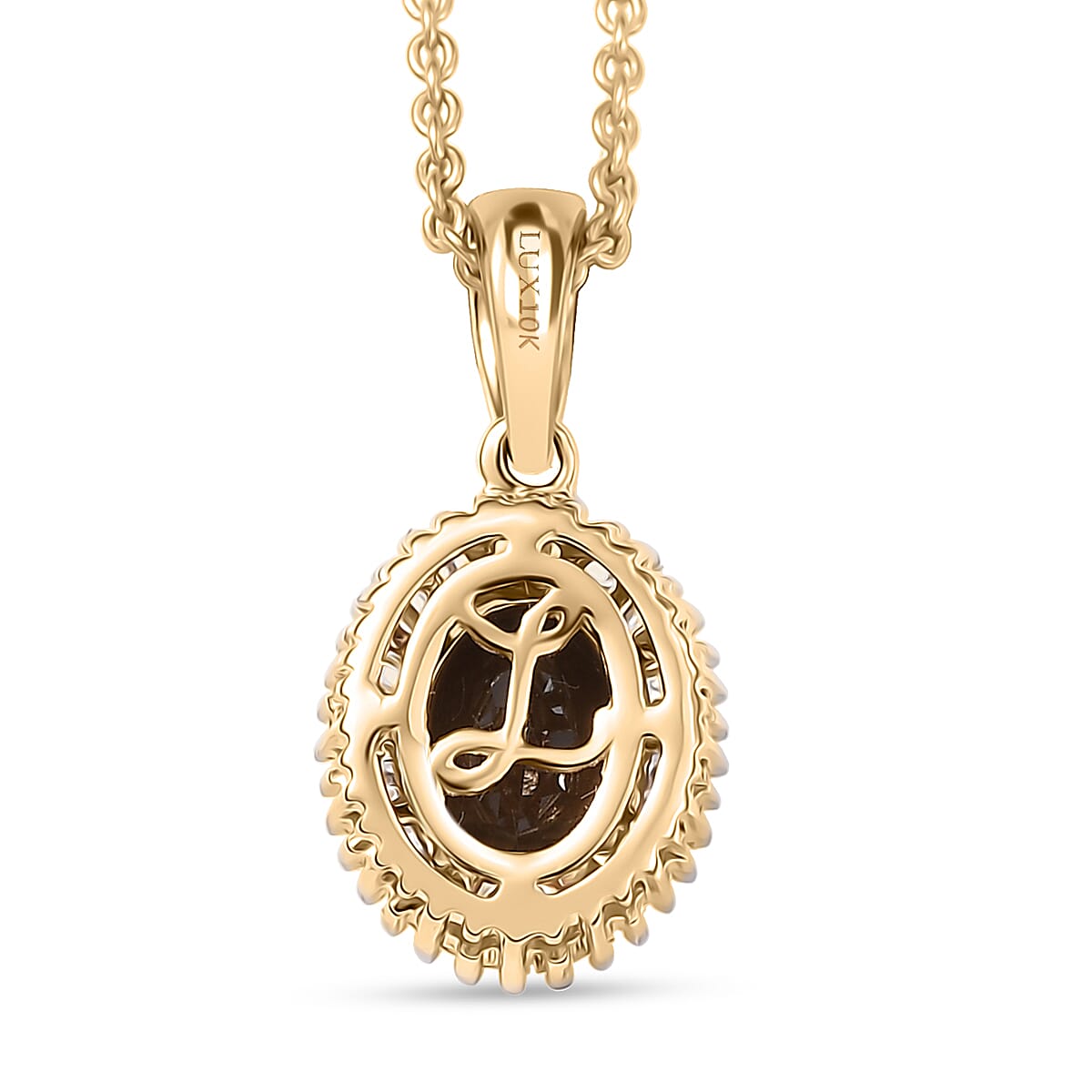 Luxoro AAA Madagascar Color Change Garnet and I2 Diamond 1.20 ctw Starry Bloom Pendant Necklace in 10K Yellow Gold 20 Inches image number 4