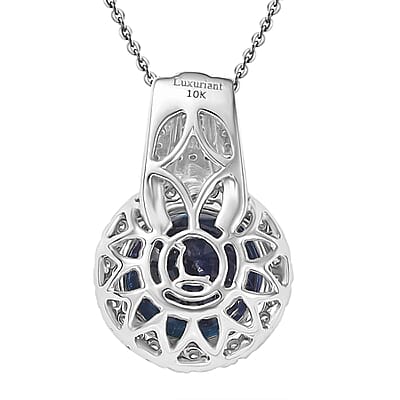 Certified & Appraised Luxuriant AAA Lab Grown Alexandrite and E-F VS Lab Grown Diamond 5.38 ctw Pendant Necklace in 10K White Gold 18 Inches
