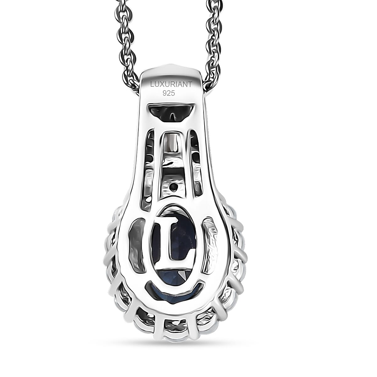 Luxuriant Lab Grown Alexandrite and White Zirocn 1.60 ctw Pendant Necklace in Rhodium Over Sterling Silver 20 Inches image number 4