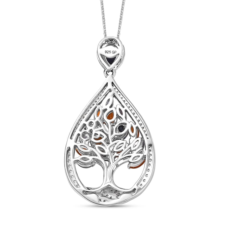 GP Catalina Iolite and Multi Gemstone 4.30 ctw Pendant Necklace in Rhodium Over Sterling Silver 20 Inches