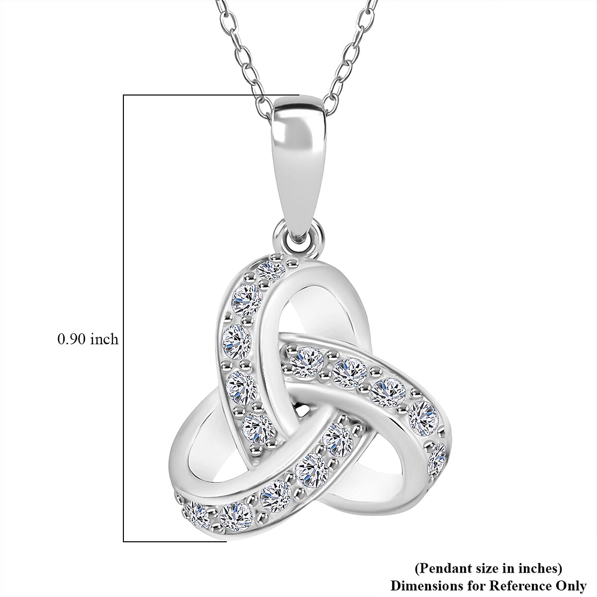 Luxuriant Lab Grown Diamond G-H SI 0.50 ctw Knot Pendant Necklace in Rhodium Over Sterling Silver 20 Inches image number 6