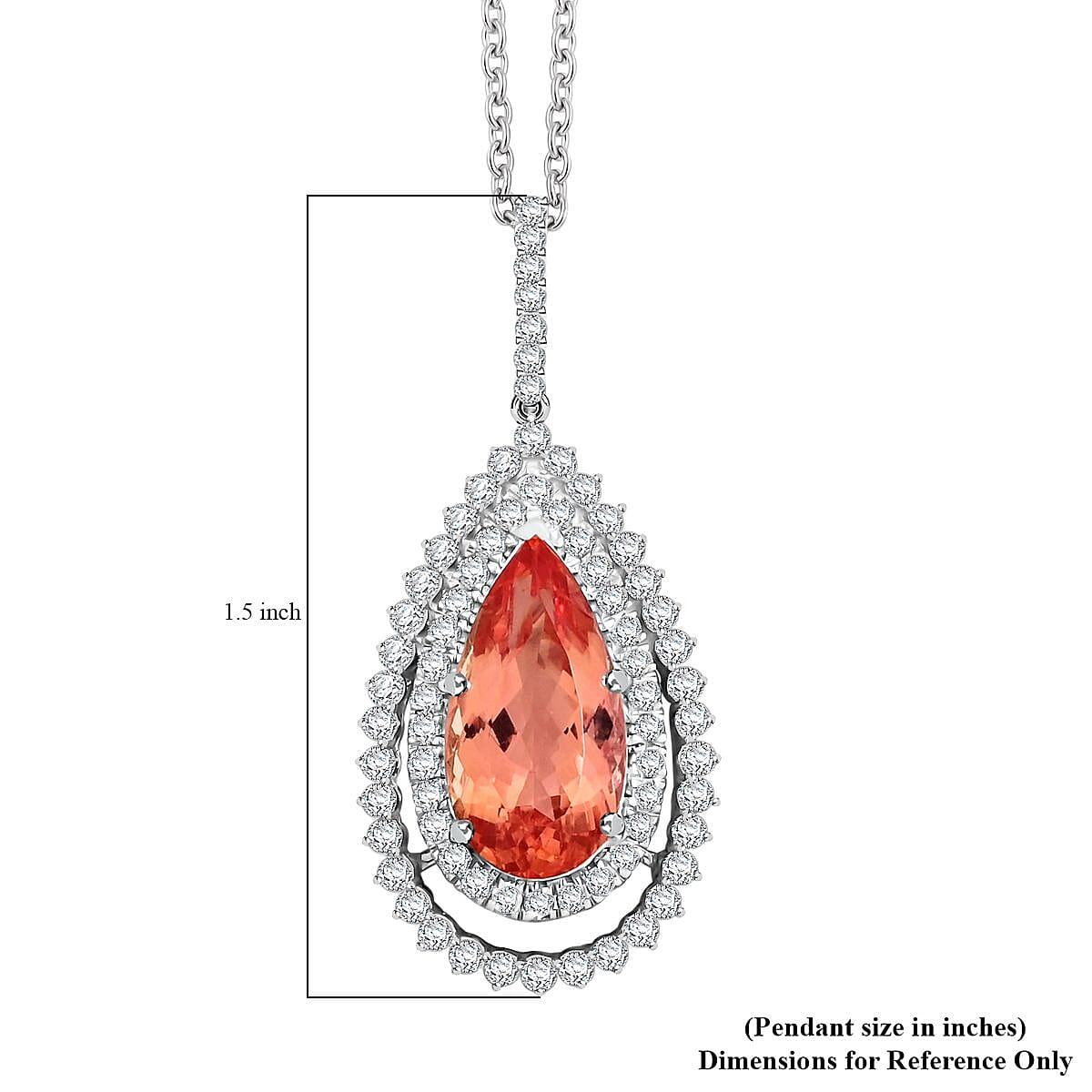 Chairman Collection Certified & Appraised Rhapsody AAAA Imperial Topaz and E-F VS Diamond 8.95 ctw Pendant Necklace in 950 Platinum 13.93 Grams 18 Inches image number 6