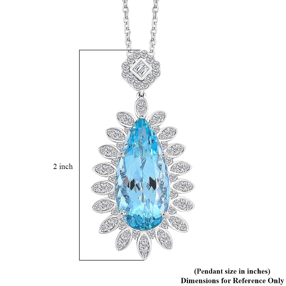 Chairman Collection Certified & Appraised Rhapsody AAAA Santa Maria Aquamarine and E-F VS Diamond 17.85 ctw Pendant Necklace in 950 Platinum 18 Inches 20.75 Grams image number 6