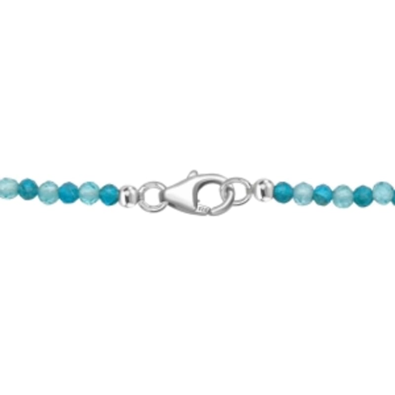 D'Joy Betroka Blue Apatite and Multi Gemstone 36.50 ctw Pendant with Beaded Necklace (18 Inches) in Rhodium Over Sterling Silver
