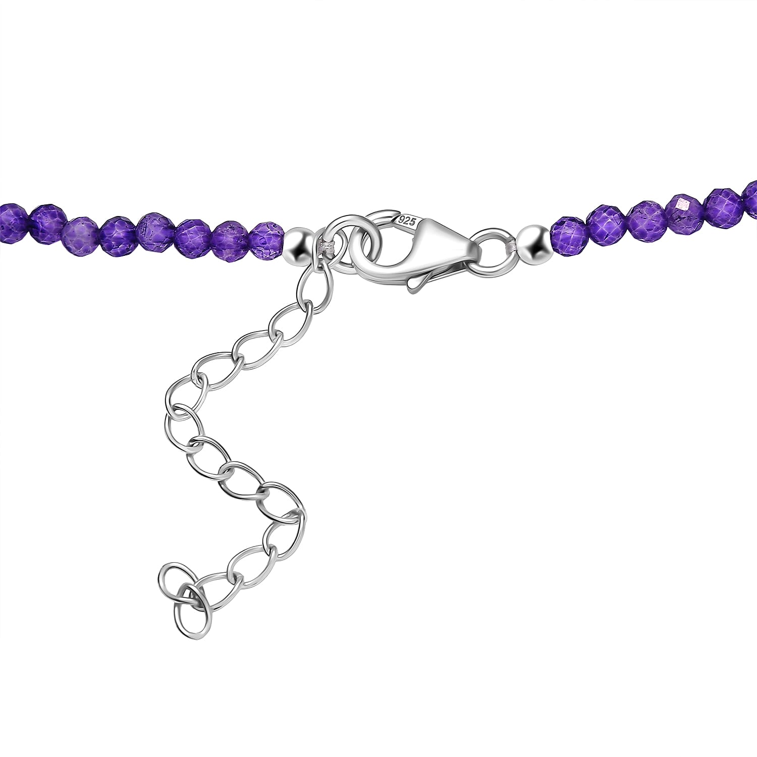 D'Joy African Amethyst 40.90 ctw Pendant Necklace in Rhodium Over Sterling Silver 20 Inches 