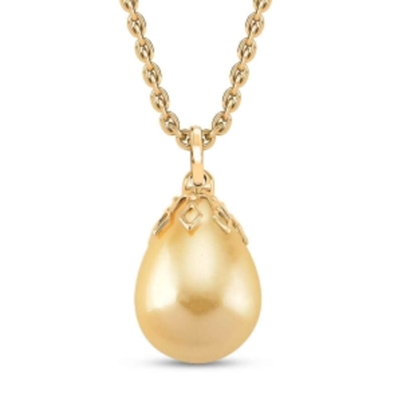 Golden shell 90.00 ctw Set Earrings and Pendant Necklace (20 Inches) in Silvertone