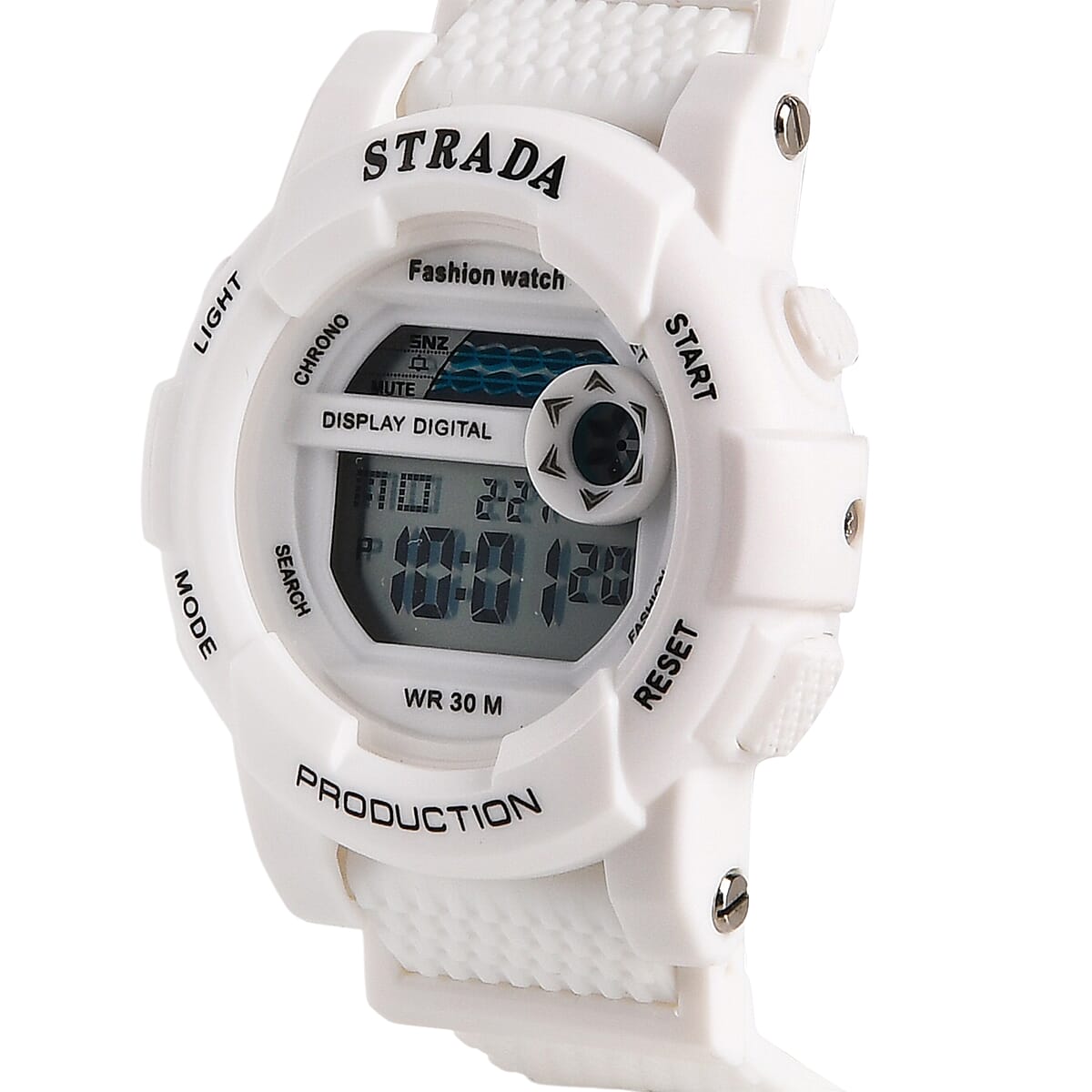 Strada Electronic Movement Watch in White Strap and Pink Water Bottle 650ml image number 3