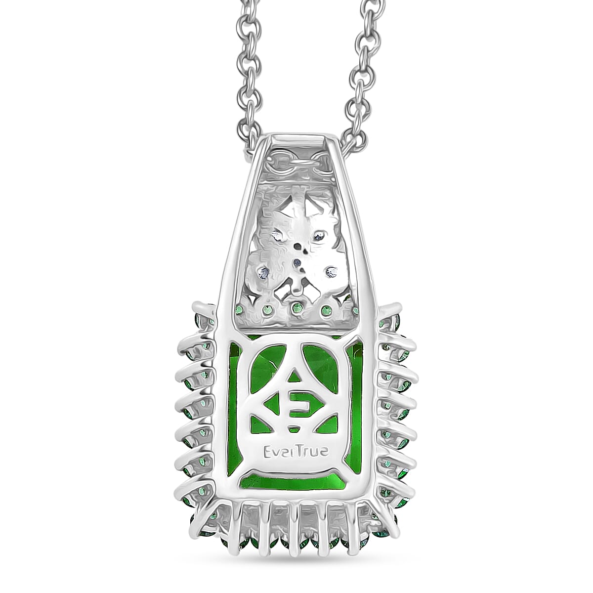 EverTrue Chartreuse Quartz (Triplet) and Multi Gemstone 6.00 ctw Floral and Butterfly Pendant in 18K YG Plated and Platinum Bond with Stainless Steel Necklace 20 Inches