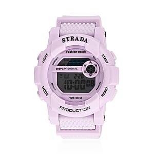 Strada Electronic Movement Watch in Purple Strap and Pink Water Bottle 650ml