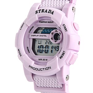 Strada Electronic Movement Watch in Purple Strap and Pink Water Bottle 650ml