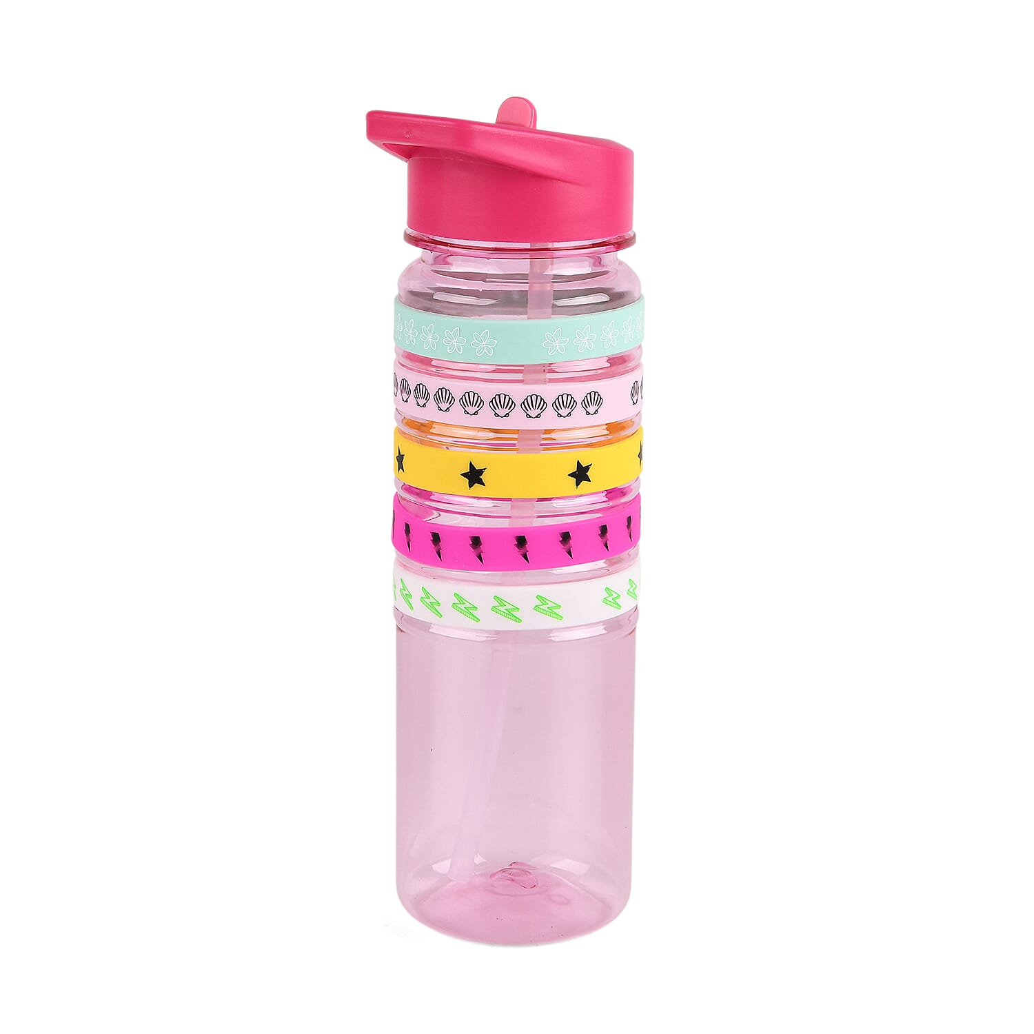 Strada Electronic Movement Watch in Purple Strap and Pink Water Bottle 650ml