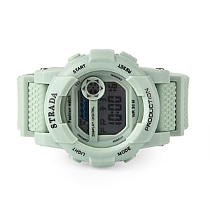 Strada Electronic Movement Watch in Green Strap and Blue Water Bottle 650ml