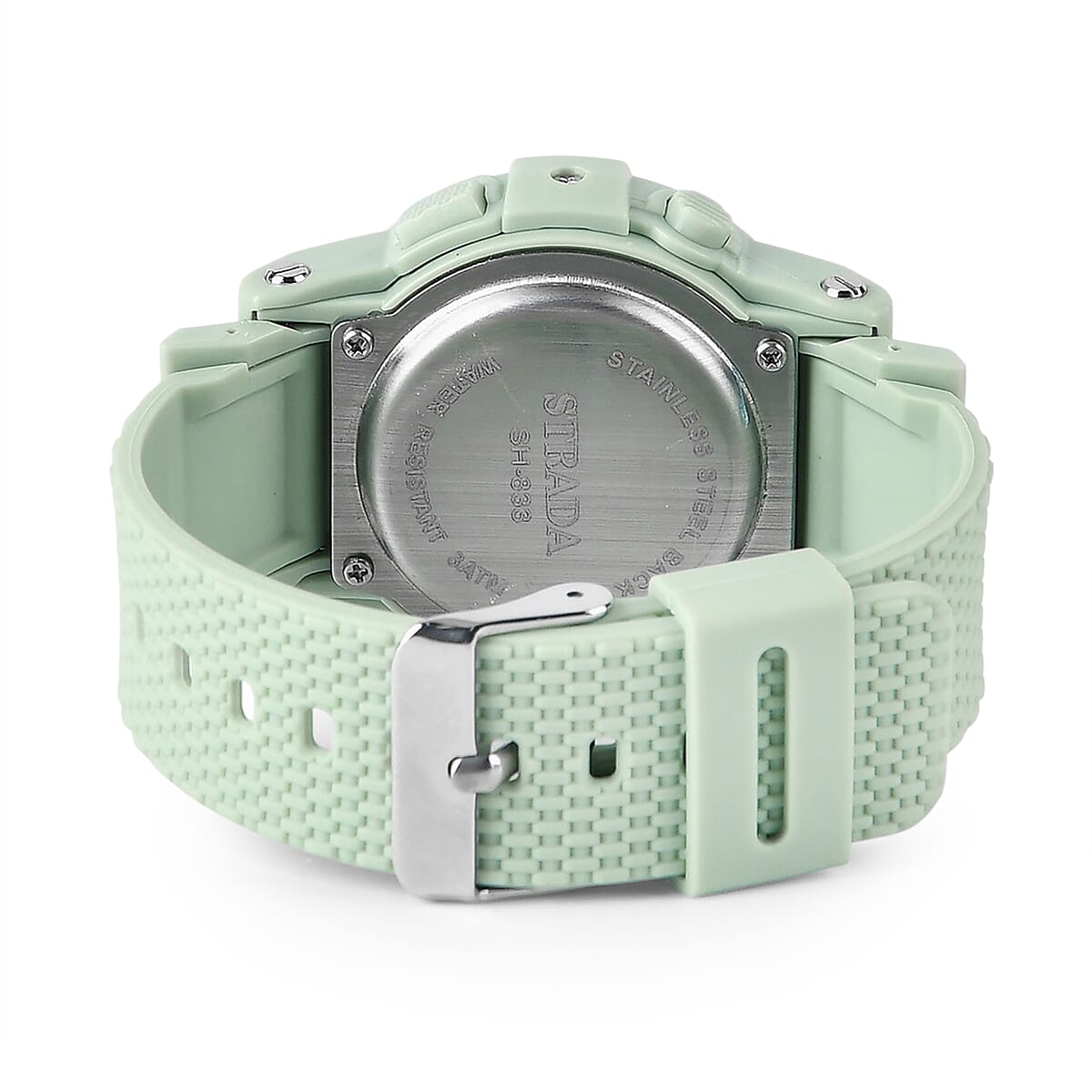 Strada Electronic Movement Watch in Green Strap and Blue Water Bottle 650ml image number 5