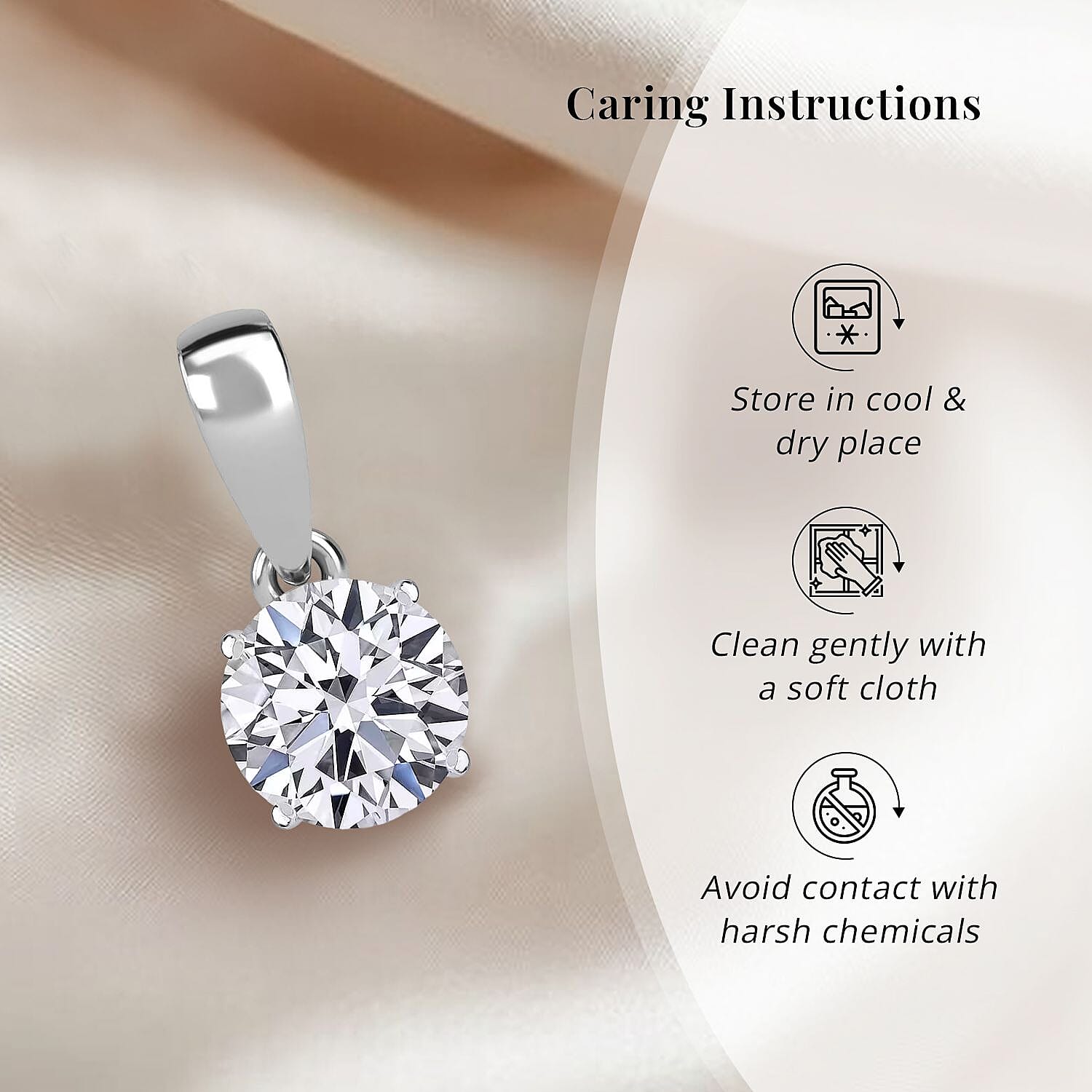 Luxuriant Lab Grown Diamond E-F VS 0.50 ctw Pendant Necklace in Rhodium Over Sterling Silver 20 Inches (Del. in 10-12 Days)