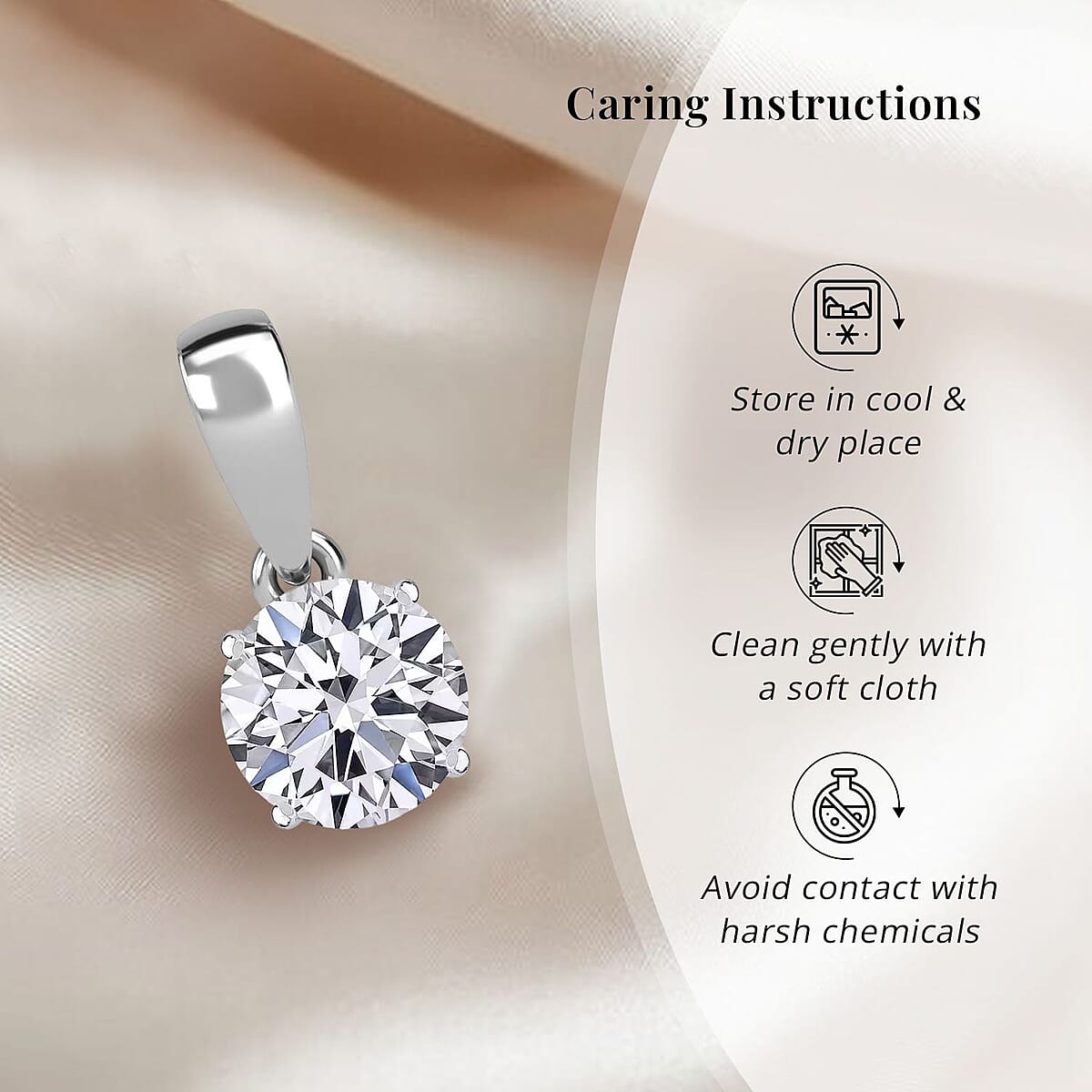 Luxuriant Lab Grown Diamond E-F VS 0.50 ctw Pendant Necklace in Rhodium Over Sterling Silver 20 Inches image number 7