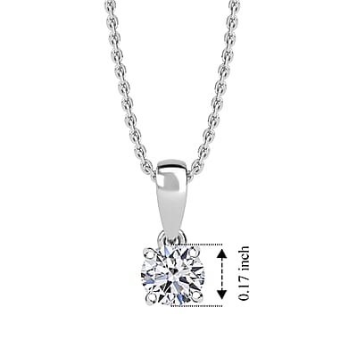 Luxuriant Lab Grown Diamond E-F VS 0.50 ctw Pendant Necklace in Rhodium Over Sterling Silver 20 Inches