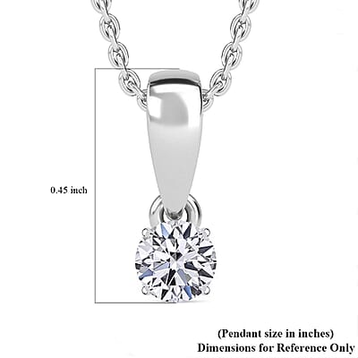 Luxuriant Lab Grown Diamond E-F VS 0.50 ctw Pendant Necklace in Rhodium Over Sterling Silver 20 Inches