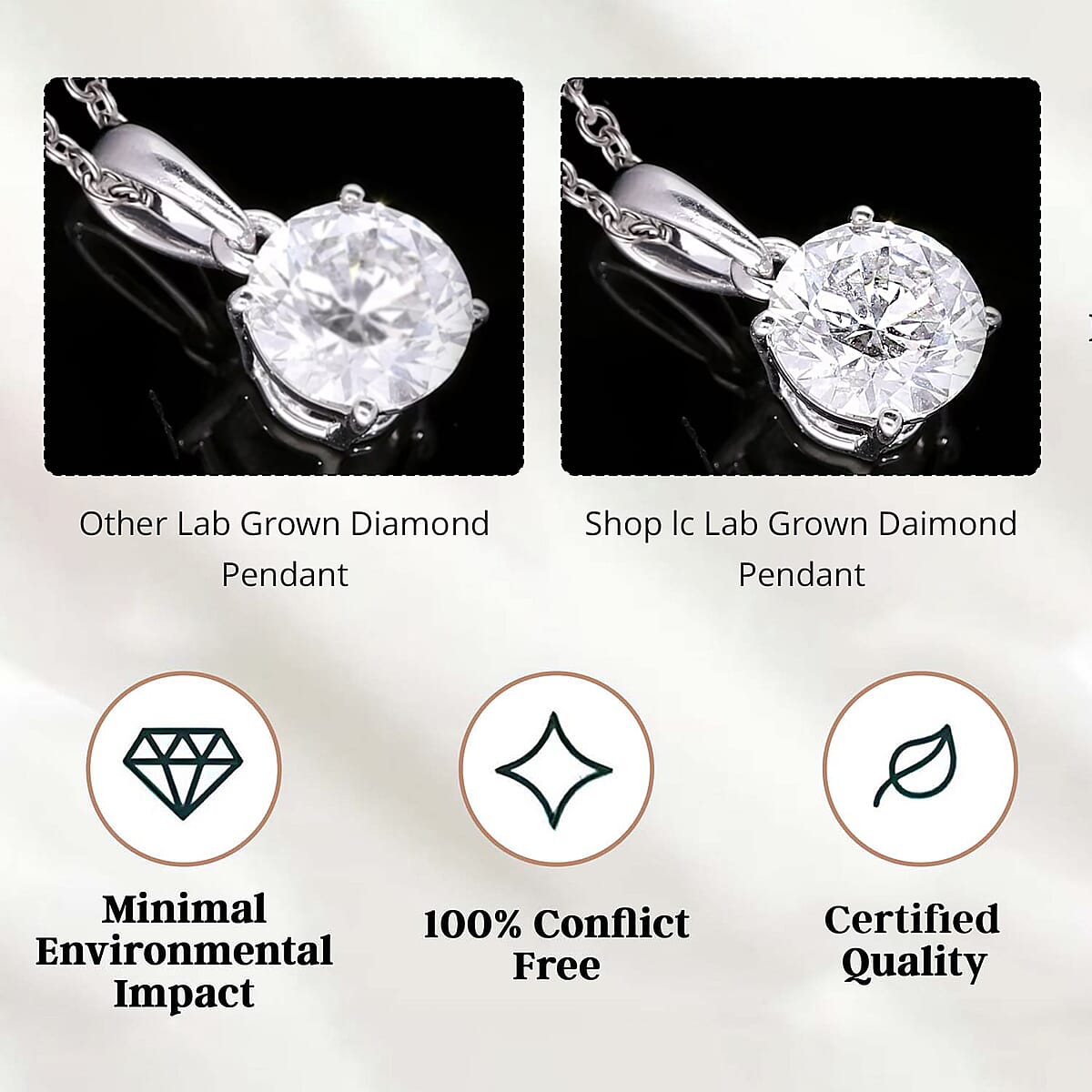 950 Platinum Luxuriant Lab Grown Diamond E-F VS 0.50 ctw Pendant Necklace 20 Inches (Del. in 10-12 Days) image number 6