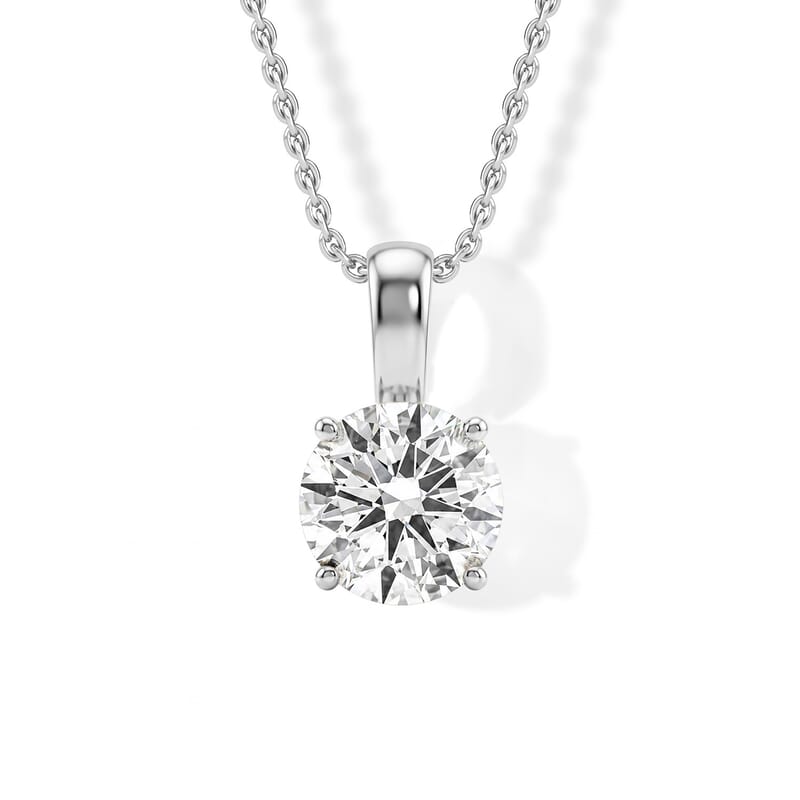 IGI Certified Luxuriant Lab Grown Diamond E-F VS 1.00 ctw Pendant Necklace in Rhodium Over Sterling Silver 20 Inches