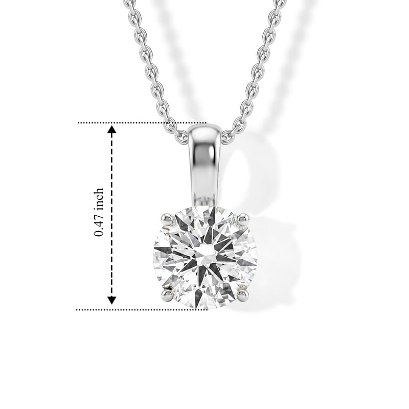IGI Certified Luxuriant Lab Grown Diamond E-F VS 1.00 ctw Pendant Necklace in Rhodium Over Sterling Silver 20 Inches