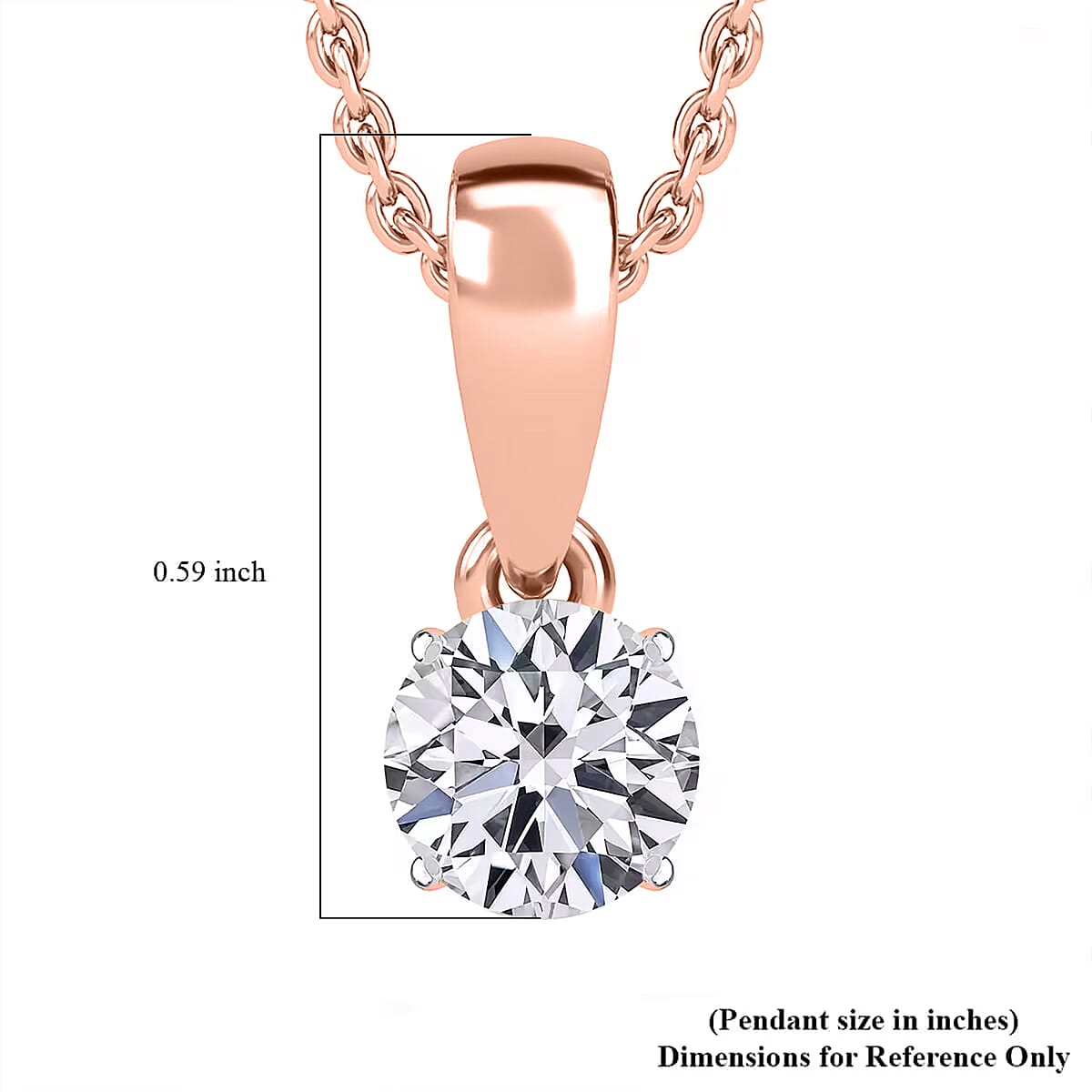 Luxuriant Lab Grown Diamond E-F VS 1.00 ctw Pendant Necklace in 18K Vermeil Rose Gold Over Sterling Silver 20 Inches image number 9