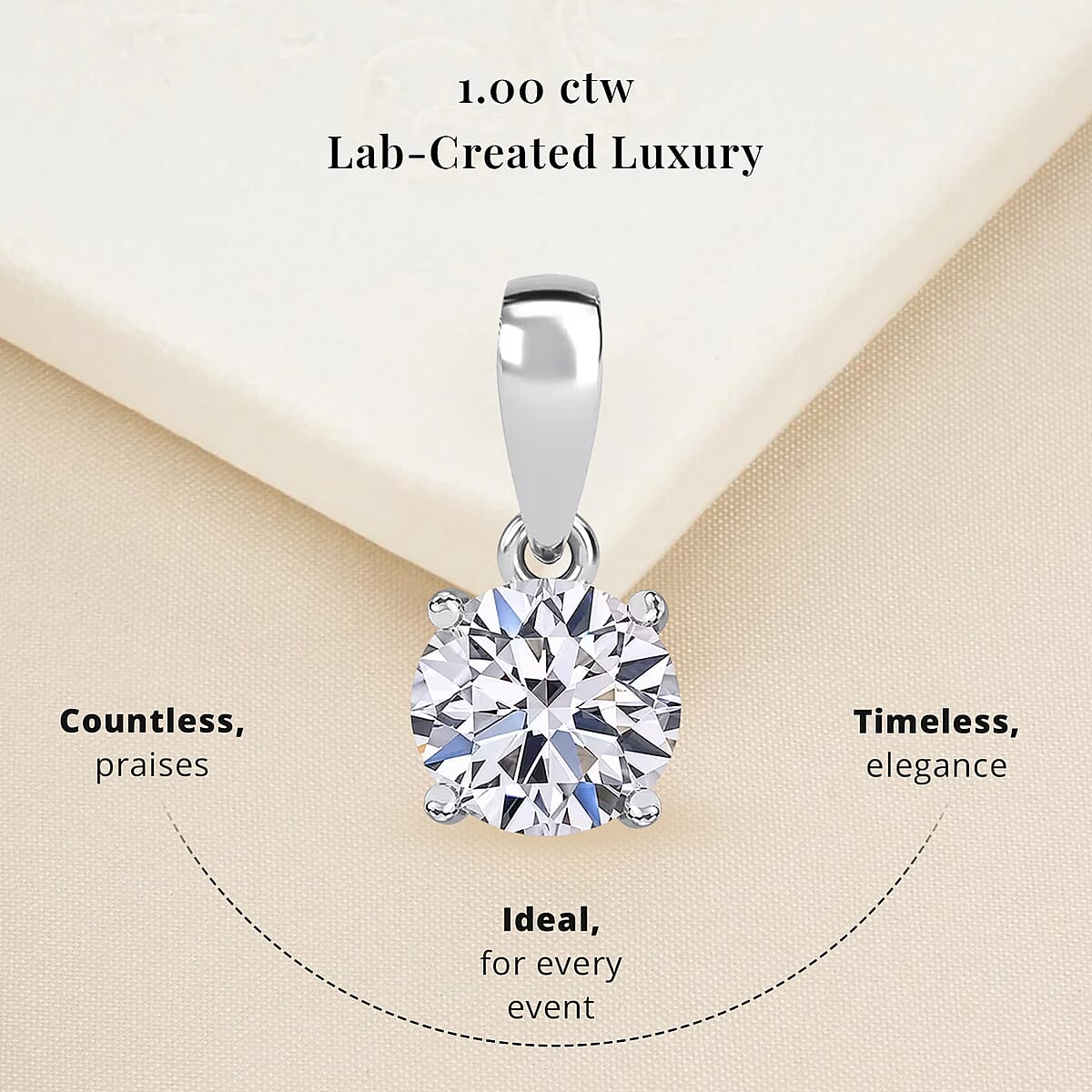 950 Platinum Luxuriant Lab Grown Diamond E-F VS 1.00 ctw Pendant Necklace 20 Inches image number 2