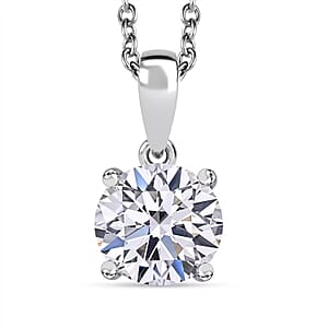 IGI Certified Luxuriant Lab Grown Diamond E-F VS 2.00 ctw Pendant Necklace in Rhodium Over Sterling Silver 20 Inches