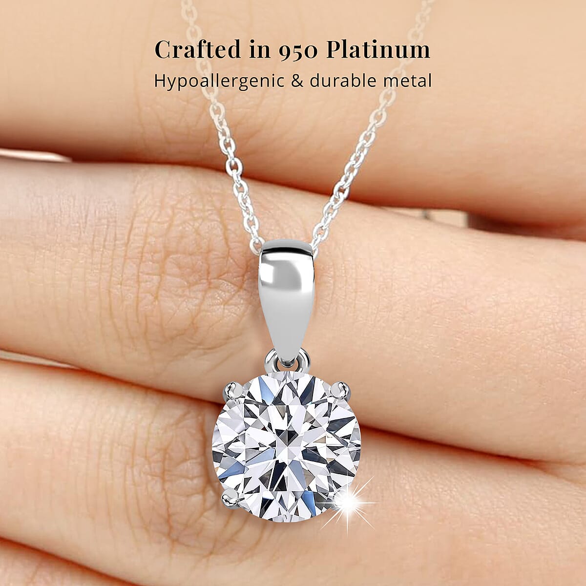 IGI Certified Luxuriant Lab Grown Diamond E-F VS 2.00 ctw Pendant Necklace in Rhodium Over Sterling Silver 20 Inches image number 4