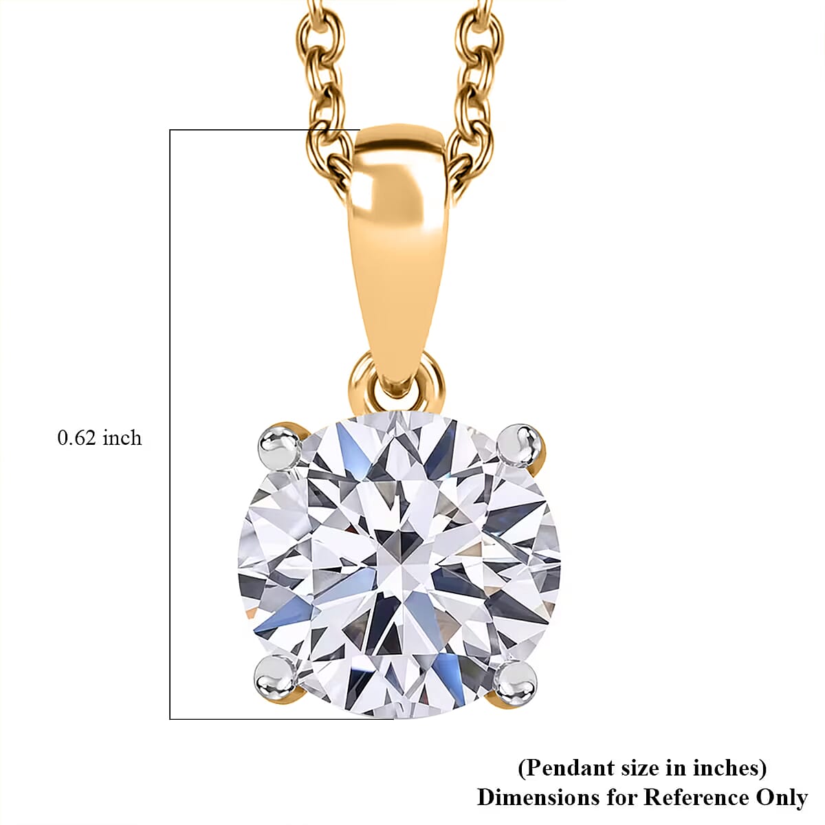 IGI Certified Luxuriant Lab Grown Diamond E-F VS 2.00 ctw Pendant Necklace in 18K Vermeil Yellow Gold Over Sterling Silver 20 Inches image number 8