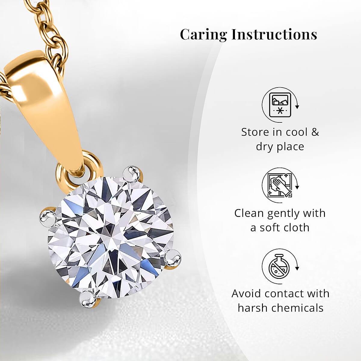 IGI Certified Luxuriant Lab Grown Diamond E-F VS 3.00 ctw Pendant Necklace in 18K Vermeil Yellow Gold Over Sterling Silver 20 Inches image number 7