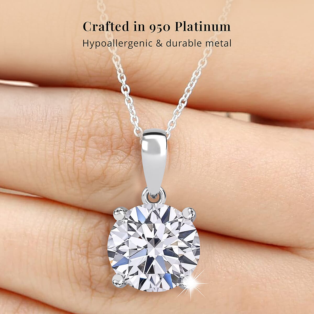 IGI Certified 950 Platinum Luxuriant Lab Grown Diamond E-F VS 3.00 ctw Pendant Necklace 20 Inches image number 4