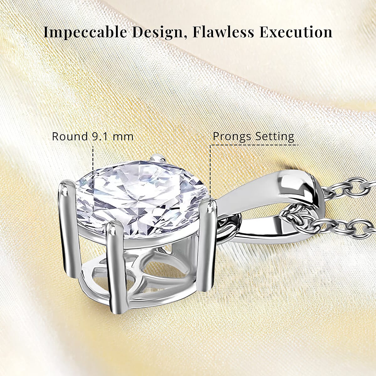 IGI Certified 950 Platinum Luxuriant Lab Grown Diamond E-F VS 3.00 ctw Pendant Necklace 20 Inches image number 5