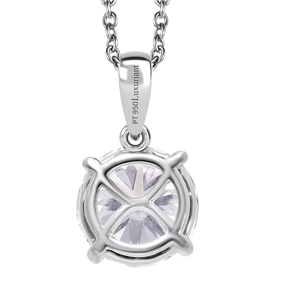 IGI Certified 950 Platinum Luxuriant Lab Grown Diamond E-F VS 3.00 ctw Pendant Necklace 20 Inches image number 8