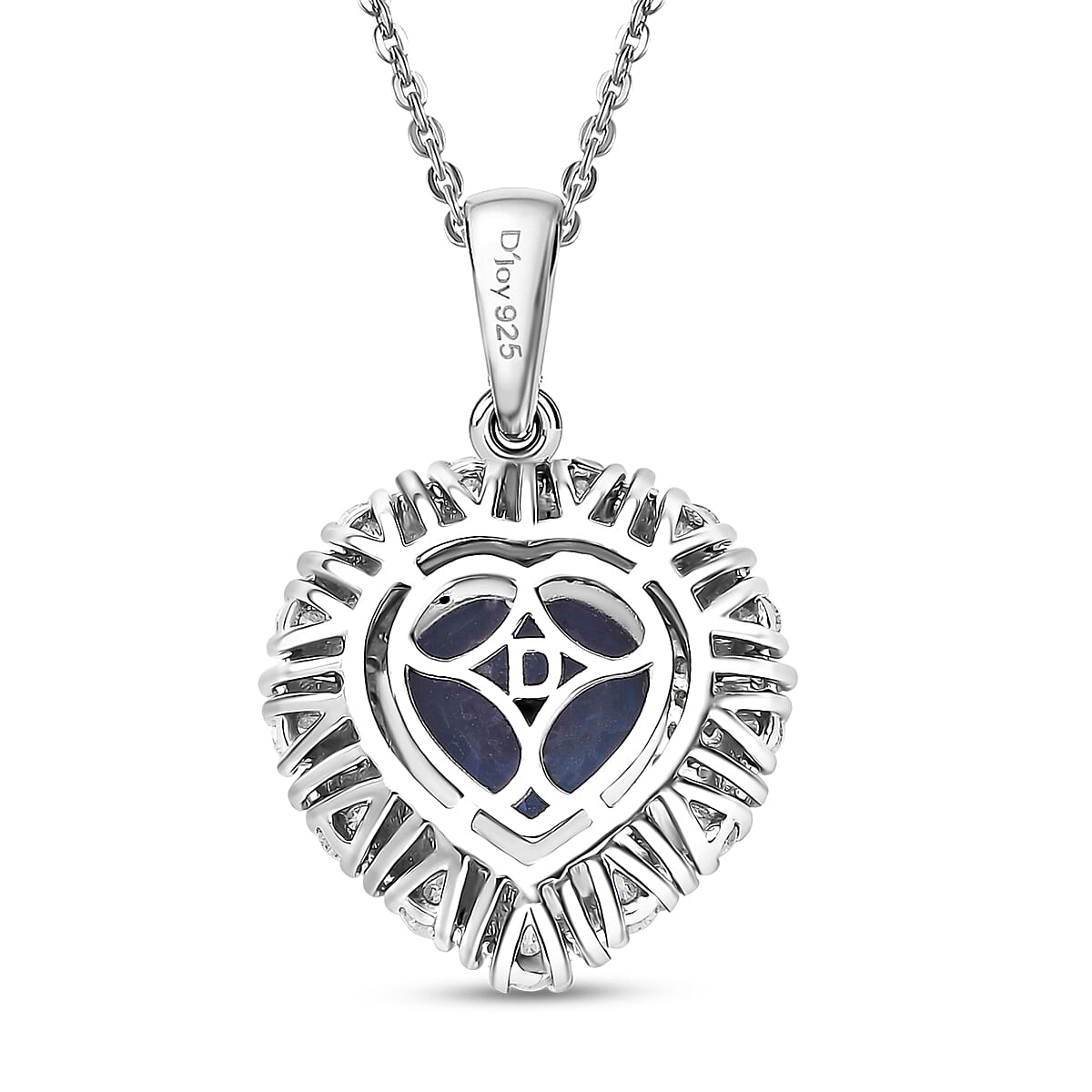 D'Joy Premium Lab Grown Alexandrite and Moissanite 5.85 ctw Twilight Heart Pendant Necklace in Rhodium Over Sterling Silver 20 Inches  image number 4