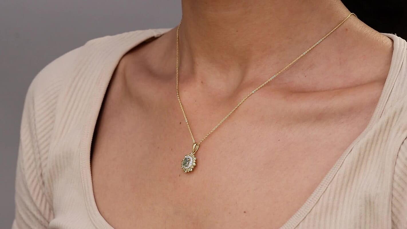 D'Joy Ambanja Demantoid Garnet and Multi Gemstone 1.20 ctw Sunleaf Bloom Pendant Necklace in 18K Vermeil Yellow Gold Over Sterling Silver 20 Inches