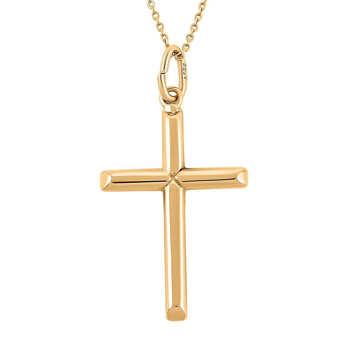 14K Yellow Gold Over Sterling Silver Pendant Necklace (18 Inches) 1.80 Grams image number 0