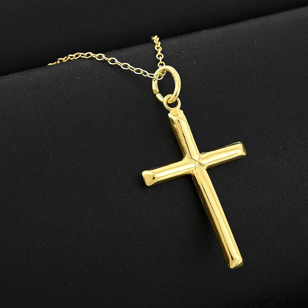 14K Yellow Gold Over Sterling Silver Pendant Necklace (18 Inches) 1.80 Grams image number 1