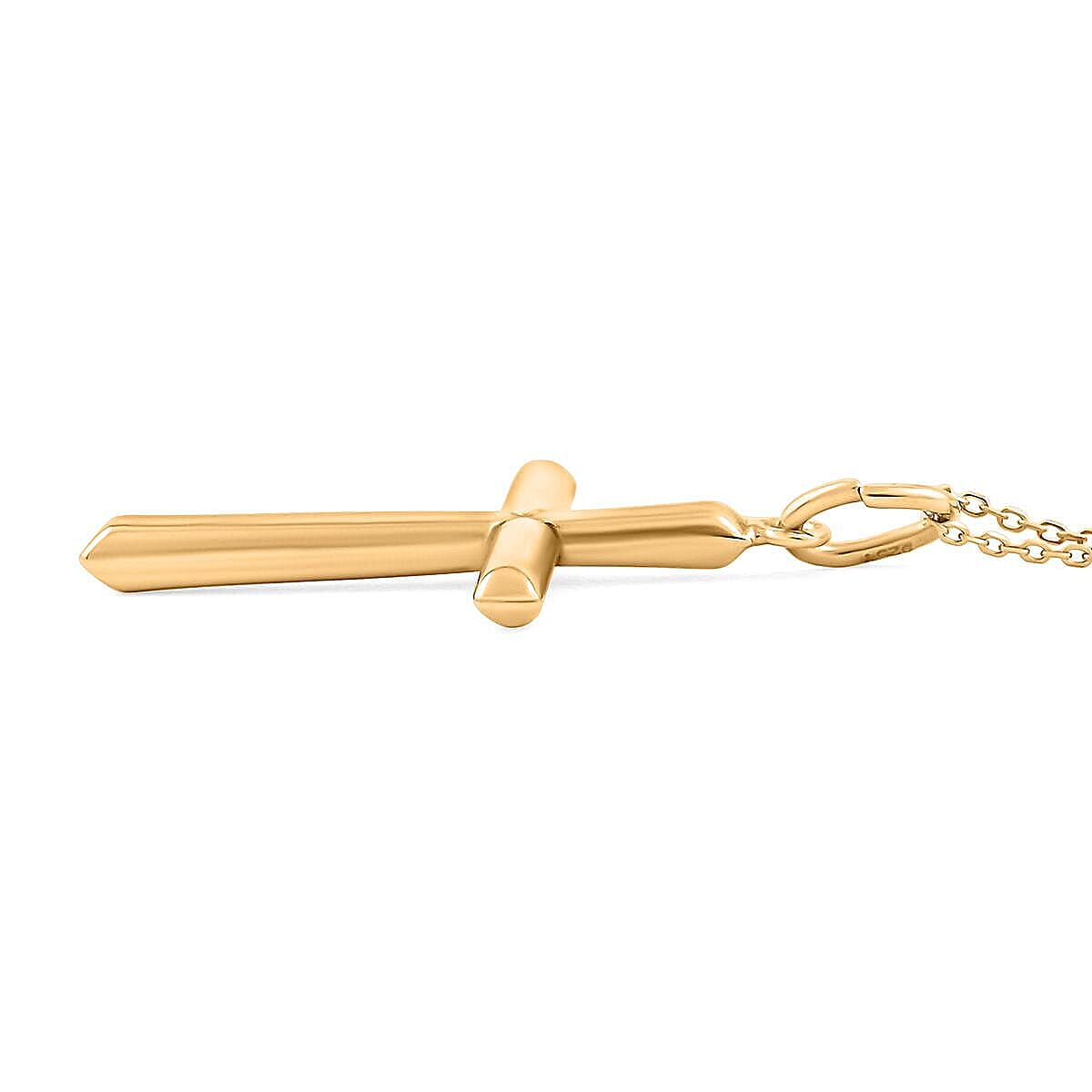14K Yellow Gold Over Sterling Silver Pendant Necklace (18 Inches) 1.80 Grams