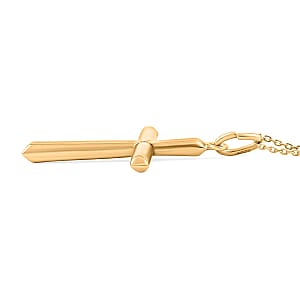 14K Yellow Gold Over Sterling Silver Pendant Necklace (18 Inches) 1.80 Grams