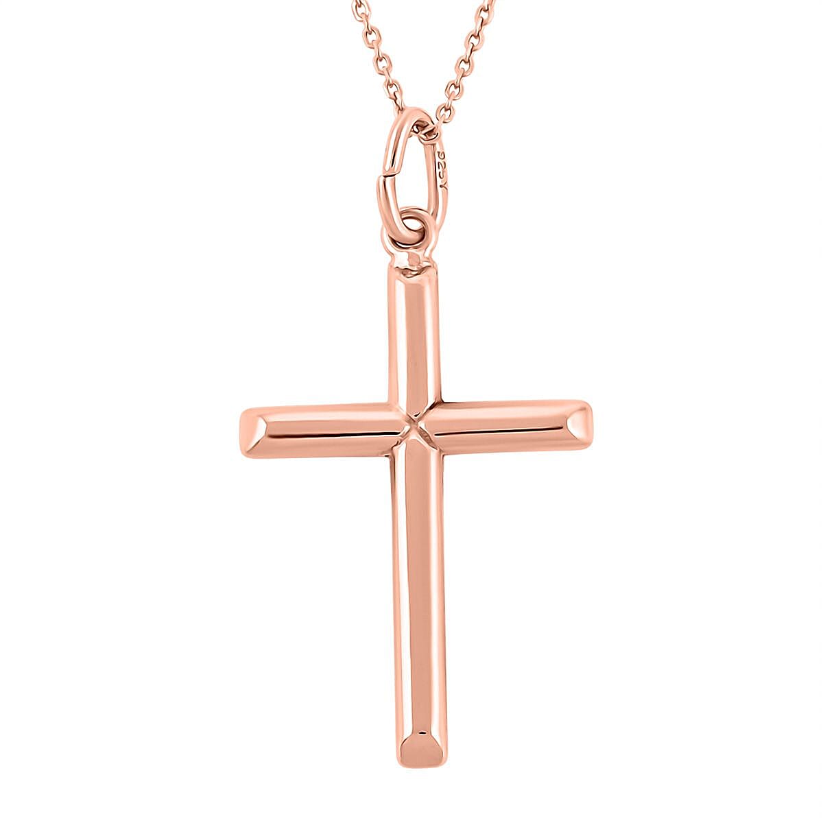 14K Rose Gold Over Sterling Silver Pendant Necklace 18 Inches 1.80 Grams image number 0