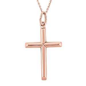 14K Rose Gold Over Sterling Silver Pendant Necklace 18 Inches 1.80 Grams