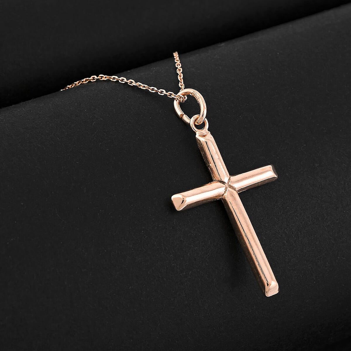 14K Rose Gold Over Sterling Silver Pendant Necklace 18 Inches 1.80 Grams image number 1