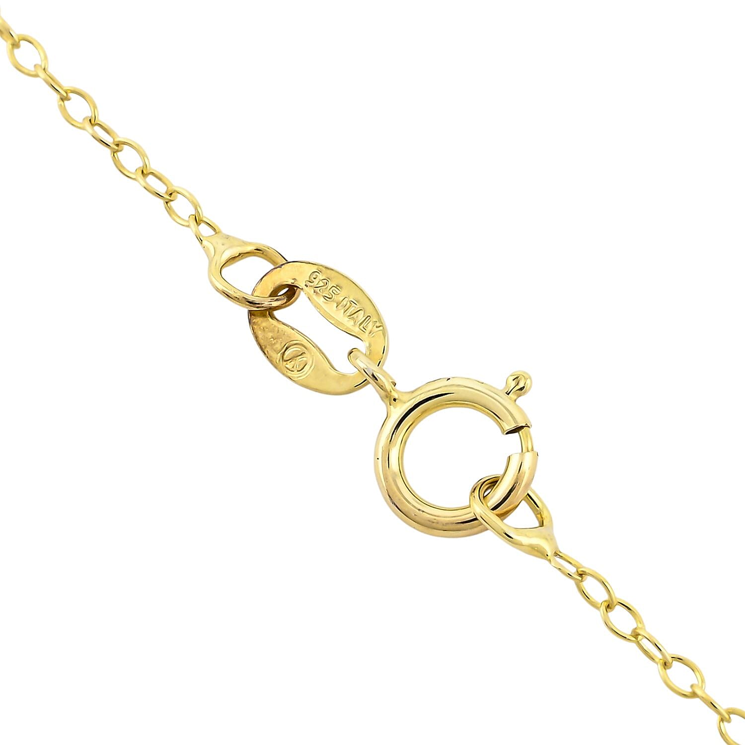 Simulated Diamond Pendant Necklace in 14K Yellow Gold Over Sterling Silver 18 Inches