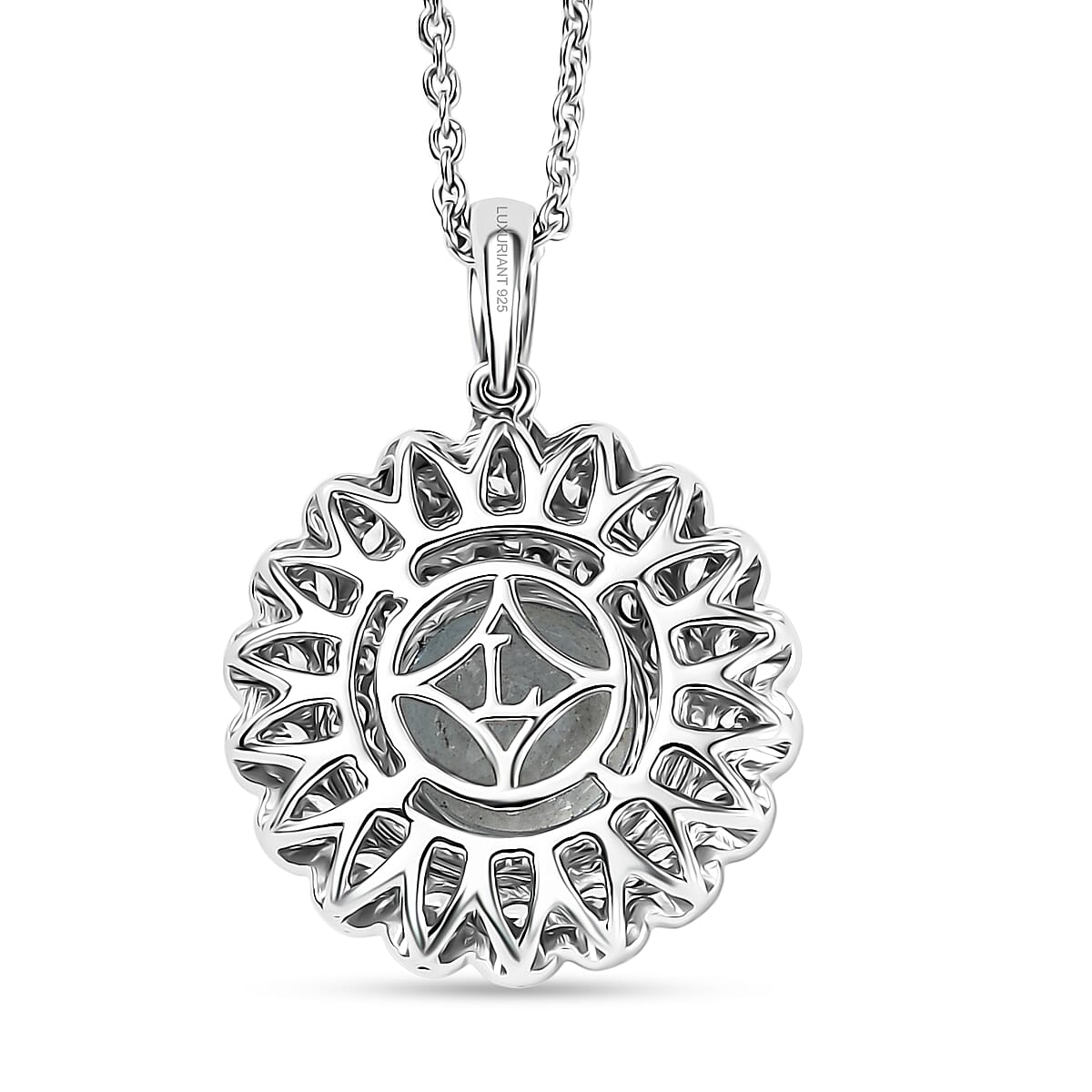 AAA Mangoro Aquamarine and Luxuriant Lab Grown Diamond SI 2.90 ctw Pendant Necklace in 10K White Gold 20 Inches